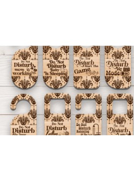Σετ των 2 Intra απο ξύλο plywood  Χρώμα wenge 3mm-4mm πάχος - Κρεμάστρα πόμολο πόρτας Δέσμη Δίασταση 20x20 cm INTRAFABR-34540437