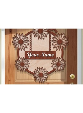 Intra απο ξύλο plywood  Χρώμα wenge 3mm-4mm πάχος - Ξύλινα στεφάνια πόρτας Σήμα κοπής με λέιζερ Δίασταση 30x20 cm INTRAFABR-33978682