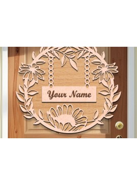 Intra απο ξύλο plywood  Χρώμα wenge 3mm-4mm πάχος - Ξύλινα στεφάνια πόρτας Δίασταση 30x20 cm INTRAFABR-33978690