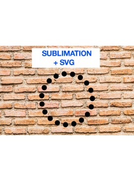 Intra απο ξύλο plywood  Χρώμα wenge 3mm-4mm πάχος - Πλαίσιο με διακεκομμένο κύκλο , Πλαίσιο μονογράμματος Δίασταση 30x40 cm INTRAFABR-39542941