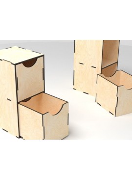 Σετ των 2 Intra απο ξύλο plywood  Χρώμα wenge 3mm-4mm πάχος - Διπλό Κουτί Δίασταση 20x20 cm INTRAFABR-42134650