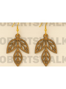 Σετ των 3 Intra απο ξύλο plywood  Χρώμα wenge 3mm-4mm πάχος - Σκουλαρίκια με διπλά φύλλα Δίασταση 3x3 cm INTRAFABR-39474567