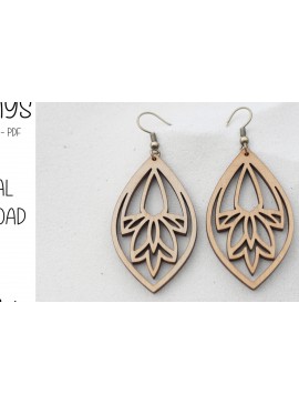 Σετ των 3 Intra απο ξύλο plywood  Χρώμα wenge 3mm-4mm πάχος - Σκουλαρίκια Lotus με διπλό περίγραμμα Δίασταση 3x3 cm INTRAFABR-83310575