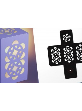 Σετ των 2 Intra απο ξύλο plywood  Χρώμα wenge 3mm-4mm πάχος - Double Rose 3 Tea Light Lantern Δίασταση 9x3 cm INTRAFABR-78164057