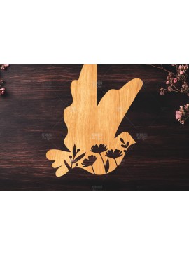 Σετ των 2 Intra απο ξύλο plywood  Χρώμα wenge 3mm-4mm πάχος - κοπής Dove Floral Laser Δίασταση 20x20 cm INTRAFABR-48430354