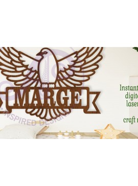 Intra απο ξύλο plywood  Χρώμα wenge 3mm-4mm πάχος - κοπής λέιζερ Sign Dove Name Δίασταση 30x20 cm INTRAFABR-48430292