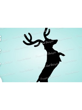 Σετ των 2 Intra απο ξύλο plywood  Χρώμα wenge 3mm-4mm πάχος - Doxie Christmas Dog Reindeer Png Δίασταση 15x15 cm INTRAFABR-110984108