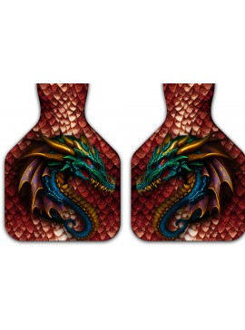 Σετ των 3 Intra απο ξύλο plywood  Χρώμα wenge 3mm-4mm πάχος - Εκτύπωση Ετικέτας Dragon Cow Εξάχνωση σχεδίου Δίασταση 3x3 cm INTRAFABR-108123149