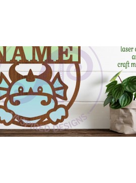 Intra απο ξύλο plywood  Χρώμα wenge 3mm-4mm πάχος - Πρότυπο κοπής λέιζερ Name Dragon Δίασταση 30x20 cm INTRAFABR-79347756