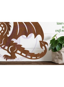Intra απο ξύλο plywood  Χρώμα wenge 3mm-4mm πάχος - Επιγραφή Dragon Wall Art, . Διάνυσμα Δίασταση 40x50 cm INTRAFABR-47715030