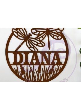 Intra απο ξύλο plywood  Χρώμα wenge 3mm-4mm πάχος - Dragonflies and Flowers Όνομα Τέχνης τοίχου Δίασταση 40x50 cm INTRAFABR-36413683