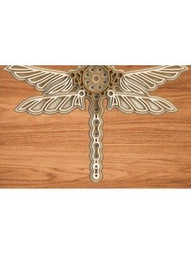Σετ των 2 Intra απο ξύλο plywood  Χρώμα wenge 3mm-4mm πάχος - Dragonfly Δίασταση 18x13 cm INTRAFABR-45487220