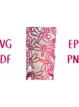 Σετ των 2 Intra απο ξύλο plywood  Χρώμα wenge 3mm-4mm πάχος - αποκοπής Dragonfly Days Lantern Δίασταση 5x11 cm INTRAFABR-48841478