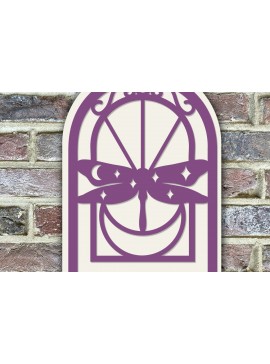 Σετ των 2 Intra απο ξύλο plywood  Χρώμα wenge 3mm-4mm πάχος - Στολίδι με στρώση Dragonfly Moon Δίασταση 6x6 cm INTRAFABR-38798638