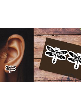 Σετ των 3 Intra απο ξύλο plywood  Χρώμα wenge 3mm-4mm πάχος - Dragonfly Summer Earrings | Laser Cu Δίασταση 3x3 cm INTRAFABR-39682830
