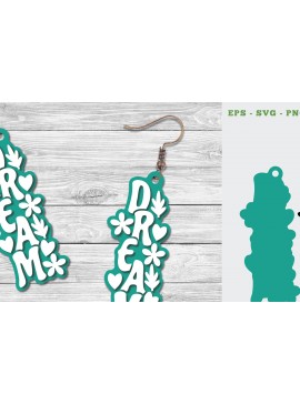 Σετ των 3 Intra απο ξύλο plywood  Χρώμα wenge 3mm-4mm πάχος - Σκουλαρίκια Dream Δίασταση 3x3 cm INTRAFABR-111272827