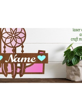 Σετ των 2 Intra απο ξύλο plywood  Χρώμα wenge 3mm-4mm πάχος - Ονειροπαγίδα Monogram Letter L Cut Δίασταση 20x20 cm INTRAFABR-40933704