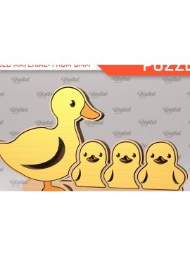 Intra απο ξύλο plywood  Χρώμα wenge 3mm-4mm πάχος - Duck Family Puzzle Δίασταση 30x20 cm INTRAFABR-19146873