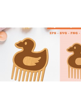 Σετ των 2 Intra απο ξύλο plywood  Χρώμα wenge 3mm-4mm πάχος - Χτένα κοπής με λέιζερ πάπιας Δίασταση 20x20 cm INTRAFABR-41257395