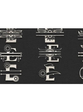 Intra απο ξύλο plywood  Χρώμα wenge 3mm-4mm πάχος - E Αλφάβητο μονόγραμμα γράμμα Κοπή χαρτιού Δίασταση 30x20 cm INTRAFABR-102541580