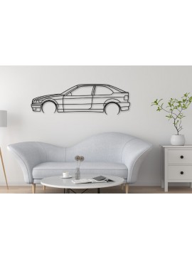Σετ των 2 Intra απο ξύλο plywood  Χρώμα wenge 3mm-4mm πάχος - E36 Compact Car Silhouette Δίασταση 20x20 cm INTRAFABR-102906065