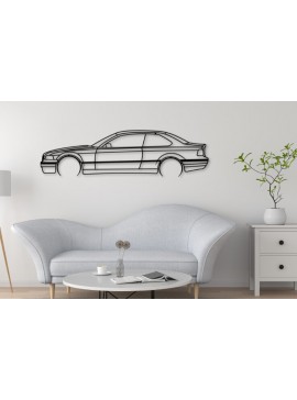 Σετ των 2 Intra απο ξύλο plywood  Χρώμα wenge 3mm-4mm πάχος - E36 Coupe Car Silhouette Δίασταση 20x20 cm INTRAFABR-102906081