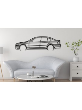 Σετ των 2 Intra απο ξύλο plywood  Χρώμα wenge 3mm-4mm πάχος - E46 Σιλουέτα αυτοκινήτου με σεντάν Δίασταση 20x20 cm INTRAFABR-102906045