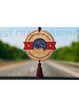 Σετ των 2 Intra απο ξύλο plywood  Χρώμα wenge 3mm-4mm πάχος - Έμβλημα αετού 4ης Ιουλίου Δίασταση 6x6 cm INTRAFABR-110052090