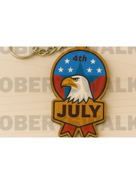 Σετ των 2 Intra απο ξύλο plywood  Χρώμα wenge 3mm-4mm πάχος - Eagle 4 Ιουλίου Μπρελόκ Δίασταση 4x4 cm INTRAFABR-85009954