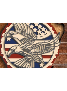 Intra απο ξύλο plywood  Χρώμα wenge 3mm-4mm πάχος - Eagle Multilayer /3D Patriotic Eagle Δίασταση 30x20 cm INTRAFABR-49266665