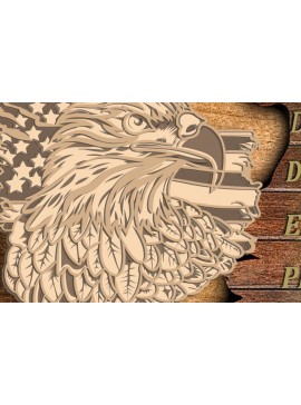 Intra απο ξύλο plywood  Χρώμα wenge 3mm-4mm πάχος - Eagle Multilayer /3D Patriotic Eagle Δίασταση 30x20 cm INTRAFABR-50076201