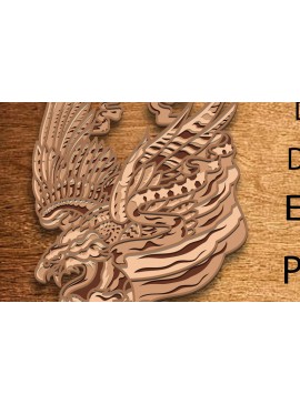 Intra απο ξύλο plywood  Χρώμα wenge 3mm-4mm πάχος - Eagle Multilayer /3D Patriotic Eagle/ Δίασταση 30x20 cm INTRAFABR-50216545