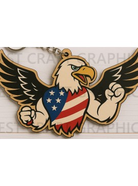 Σετ των 2 Intra απο ξύλο plywood  Χρώμα wenge 3mm-4mm πάχος - Eagle USA Keychain Δίασταση 4x4 cm INTRAFABR-48028021