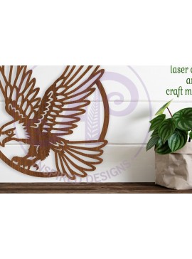 Intra απο ξύλο plywood  Χρώμα wenge 3mm-4mm πάχος - Eagle Wall Sign με λέιζερ Δίασταση 30x20 cm INTRAFABR-110840920