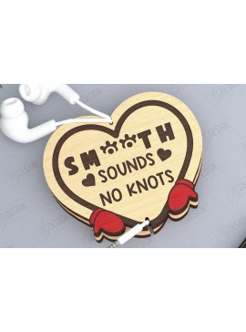 Σετ των 2 Intra απο ξύλο plywood  Χρώμα wenge 3mm-4mm πάχος - Ακουστικό Cord Organizer | CNC Δίασταση 20x20 cm INTRAFABR-40118952