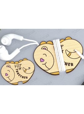 Σετ των 2 Intra απο ξύλο plywood  Χρώμα wenge 3mm-4mm πάχος - Ακουστικό Cord Organizer | CNC Δίασταση 20x20 cm INTRAFABR-83048600