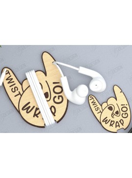 Σετ των 2 Intra απο ξύλο plywood  Χρώμα wenge 3mm-4mm πάχος - Ακουστικό Cord Organizer | CNC Δίασταση 20x20 cm INTRAFABR-83077475