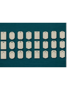 Σετ των 3 Intra απο ξύλο plywood  Χρώμα wenge 3mm-4mm πάχος - Πρότυπα καρτών εμφάνισης σκουλαρικιών 236 Δίασταση 3x3 cm INTRAFABR-85625461