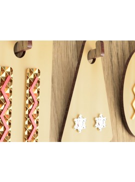 Σετ των 3 Intra απο ξύλο plywood  Χρώμα wenge 3mm-4mm πάχος - Στάση οθόνης σκουλαρικιών | κοπής με λέιζερ Δίασταση 3x3 cm INTRAFABR-82705035