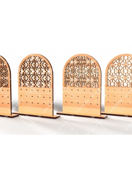 Σετ των 3 Intra απο ξύλο plywood  Χρώμα wenge 3mm-4mm πάχος - Σετ Σκουλαρίκια 05 Δίασταση 3x3 cm INTRAFABR-78164278