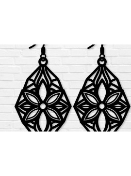 Σετ των 3 Intra απο ξύλο plywood  Χρώμα wenge 3mm-4mm πάχος - Σκουλαρίκι File, Σκουλαρίκι Δίασταση 3x3 cm INTRAFABR-109680314