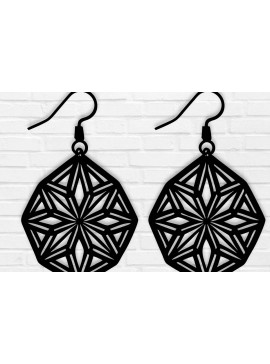 Σετ των 3 Intra απο ξύλο plywood  Χρώμα wenge 3mm-4mm πάχος - Σκουλαρίκι File, Σκουλαρίκι Δίασταση 3x3 cm INTRAFABR-124570648