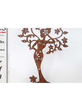 Intra απο ξύλο plywood  Χρώμα wenge 3mm-4mm πάχος - Θήκη για σκουλαρίκια. κοπής με λέιζερ. Δίασταση 25x19 cm INTRAFABR-31090016