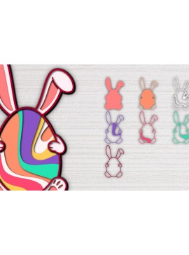 Σετ των 2 Intra απο ξύλο plywood  Χρώμα wenge 3mm-4mm πάχος - Πασχαλινό αυγό 3D Χαρτί κοπής Πολυστρωματικό Δίασταση 15x15 cm INTRAFABR-79087708