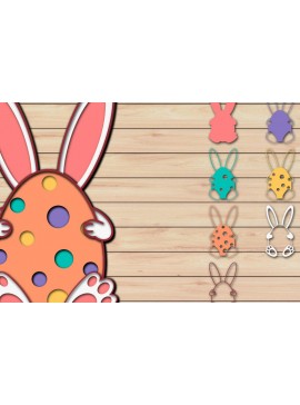 Σετ των 2 Intra απο ξύλο plywood  Χρώμα wenge 3mm-4mm πάχος - Πασχαλινό αυγό 3D Χαρτί κοπής Πολυστρωματικό Δίασταση 15x15 cm INTRAFABR-103520903