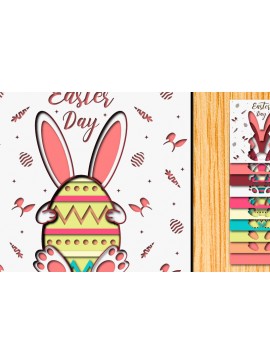 Σετ των 2 Intra απο ξύλο plywood  Χρώμα wenge 3mm-4mm πάχος - Πασχαλινό αυγό 3D Χαρτί κοπής Πολυστρωματικό Δίασταση 15x15 cm INTRAFABR-106607931