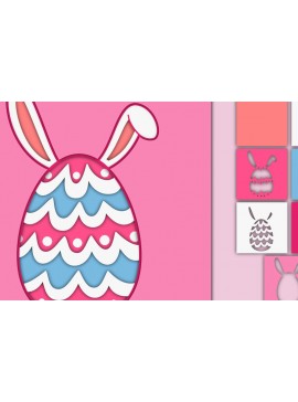 Σετ των 2 Intra απο ξύλο plywood  Χρώμα wenge 3mm-4mm πάχος - Πασχαλινό αυγό 3D Χαρτί κοπής Πολυστρωματικό Δίασταση 15x15 cm INTRAFABR-102820217