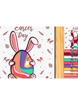 Σετ των 2 Intra απο ξύλο plywood  Χρώμα wenge 3mm-4mm πάχος - Πασχαλινό αυγό 3D Χαρτί κοπής Πολυστρωματικό Δίασταση 15x15 cm INTRAFABR-78859335