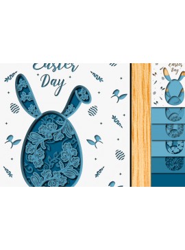 Σετ των 2 Intra απο ξύλο plywood  Χρώμα wenge 3mm-4mm πάχος - Πασχαλινό αυγό 3D Χαρτί κοπής Πολυστρωματικό Δίασταση 15x15 cm INTRAFABR-78859263