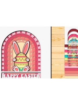 Σετ των 2 Intra απο ξύλο plywood  Χρώμα wenge 3mm-4mm πάχος - Πασχαλινό αυγό 3D Χαρτί κοπής Πολυστρωματικό Δίασταση 15x15 cm INTRAFABR-105815051